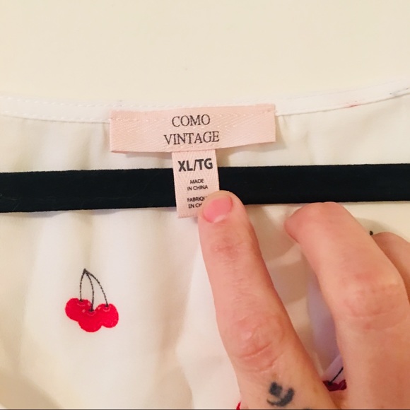 SOLD Sheer cherries tie blouse🍒 - Picture 2 of 5